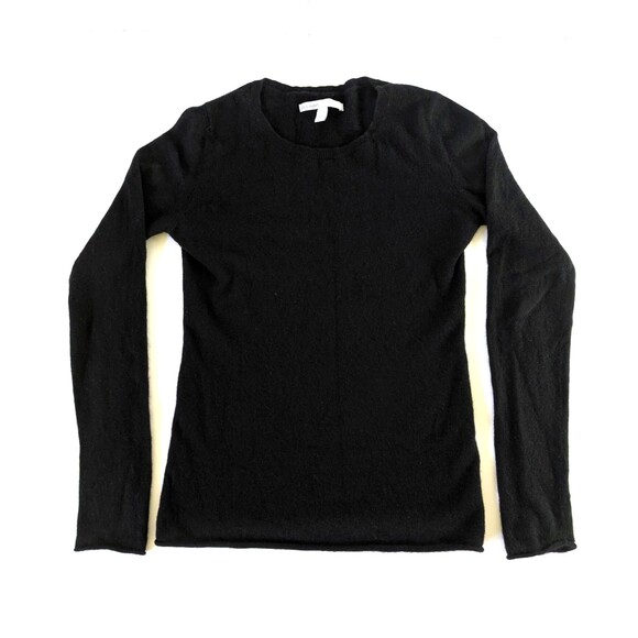 Old Navy Small 100% Cashmere Crew Neck Long Sleeve Sweater Black Pullover - Picture 2 of 12